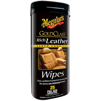 Meguiar's Gold Class Rich Leather Wipes, 25 Wipes